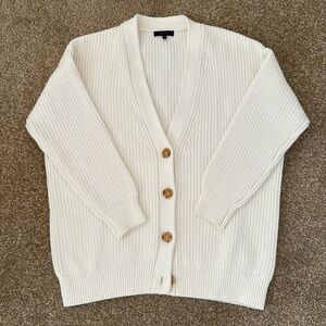 Quince Organic Cotton Oversized Boyfriend Cardigan